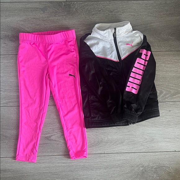 Puma Black and Pink Tracksuit Set - Picture 1 of 4